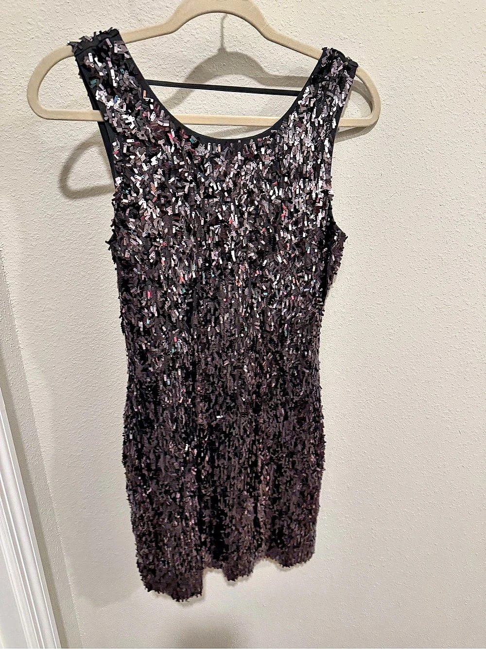 Express Sequin Mini Dress in Grey Size Small